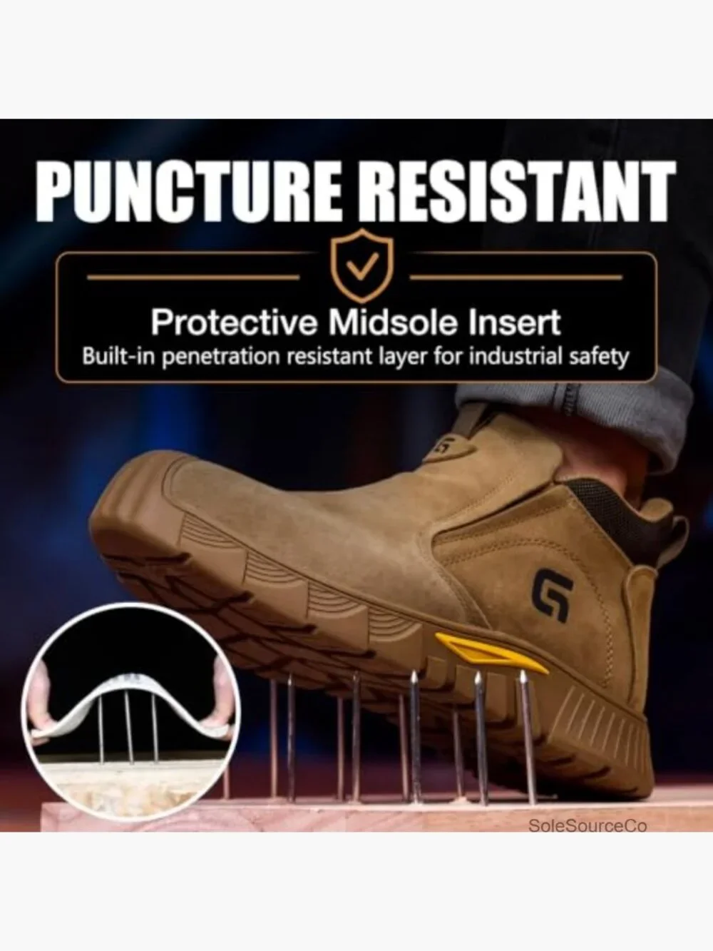 Steel Toe Work Boots Slip On Welding Safety Shoes Men's Indestructible